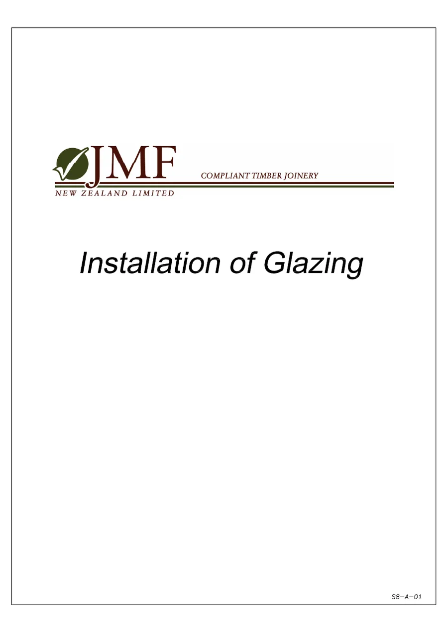 First page of JMF glazing details