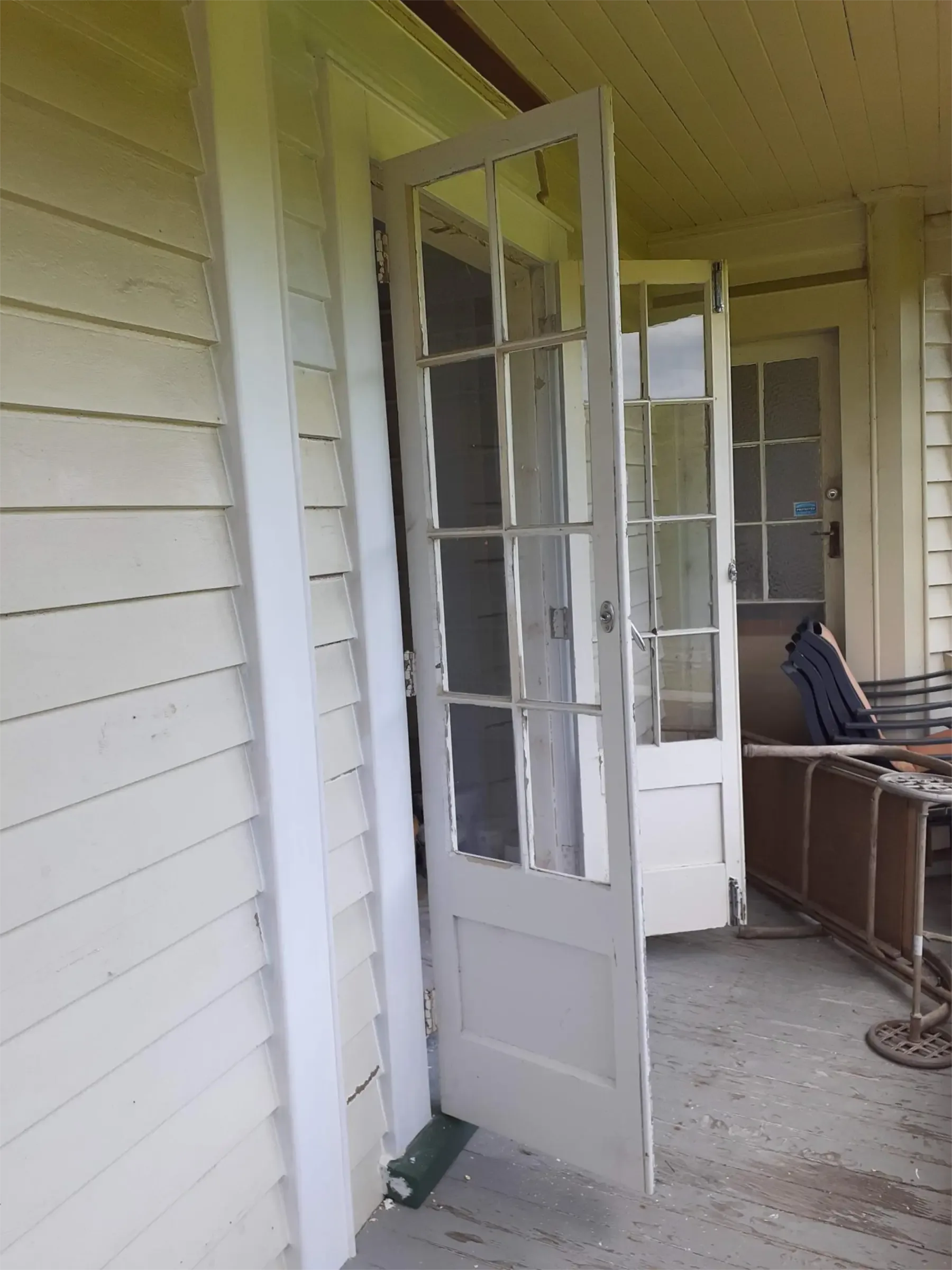 The French doors from outside