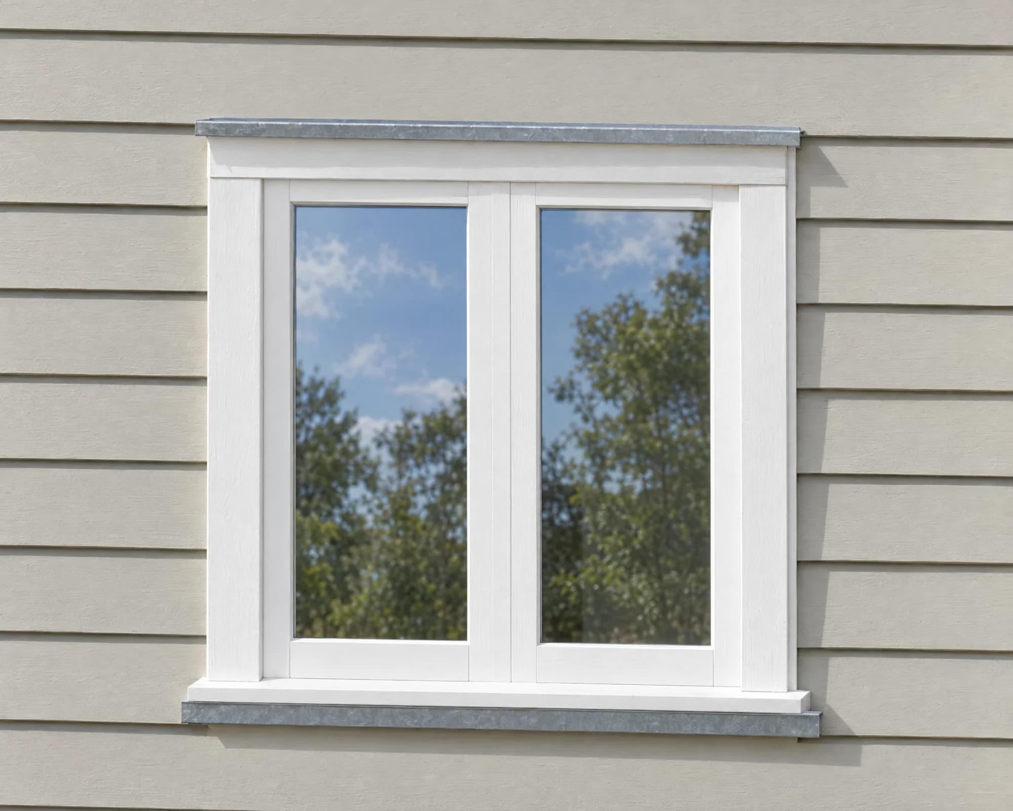 A Westpine timber casement window installed in a weatherboard wall