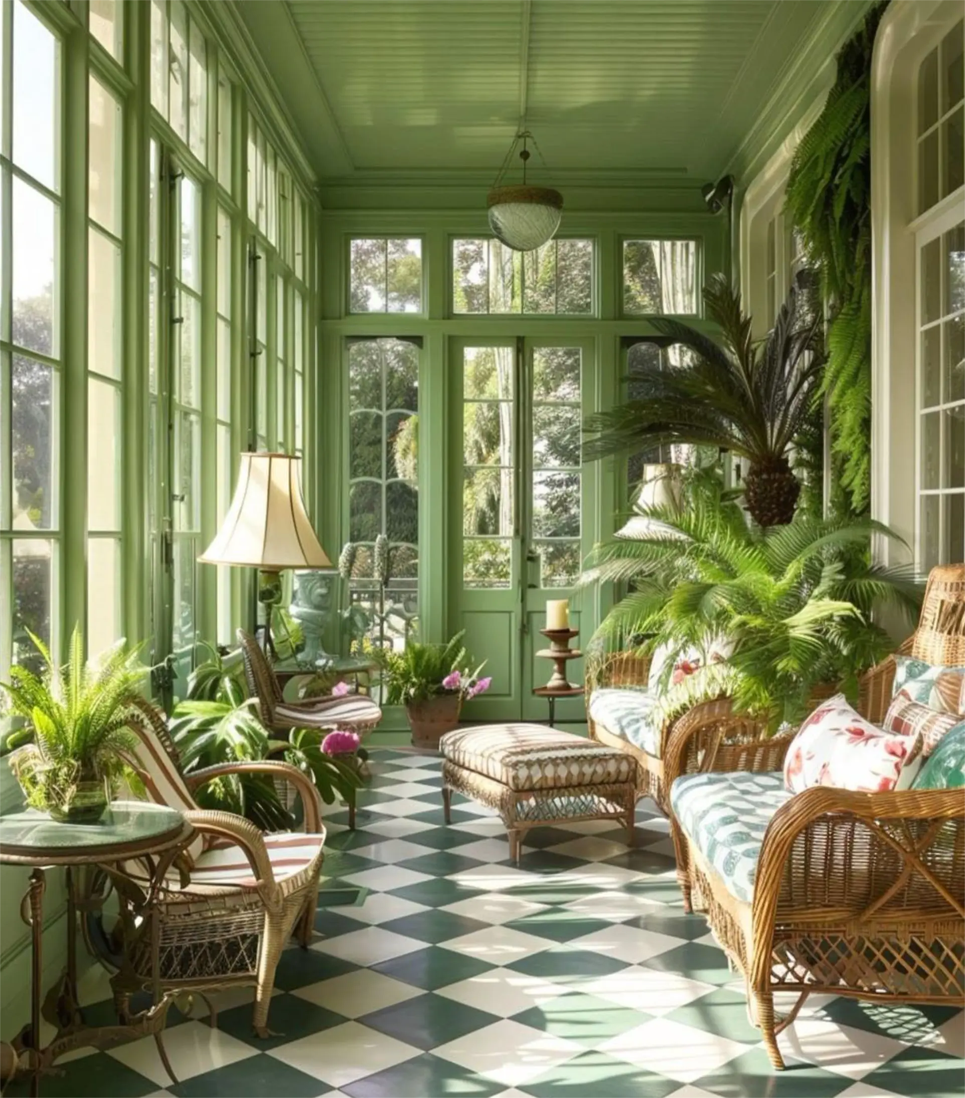 Pinterest inspiration - green conservatory