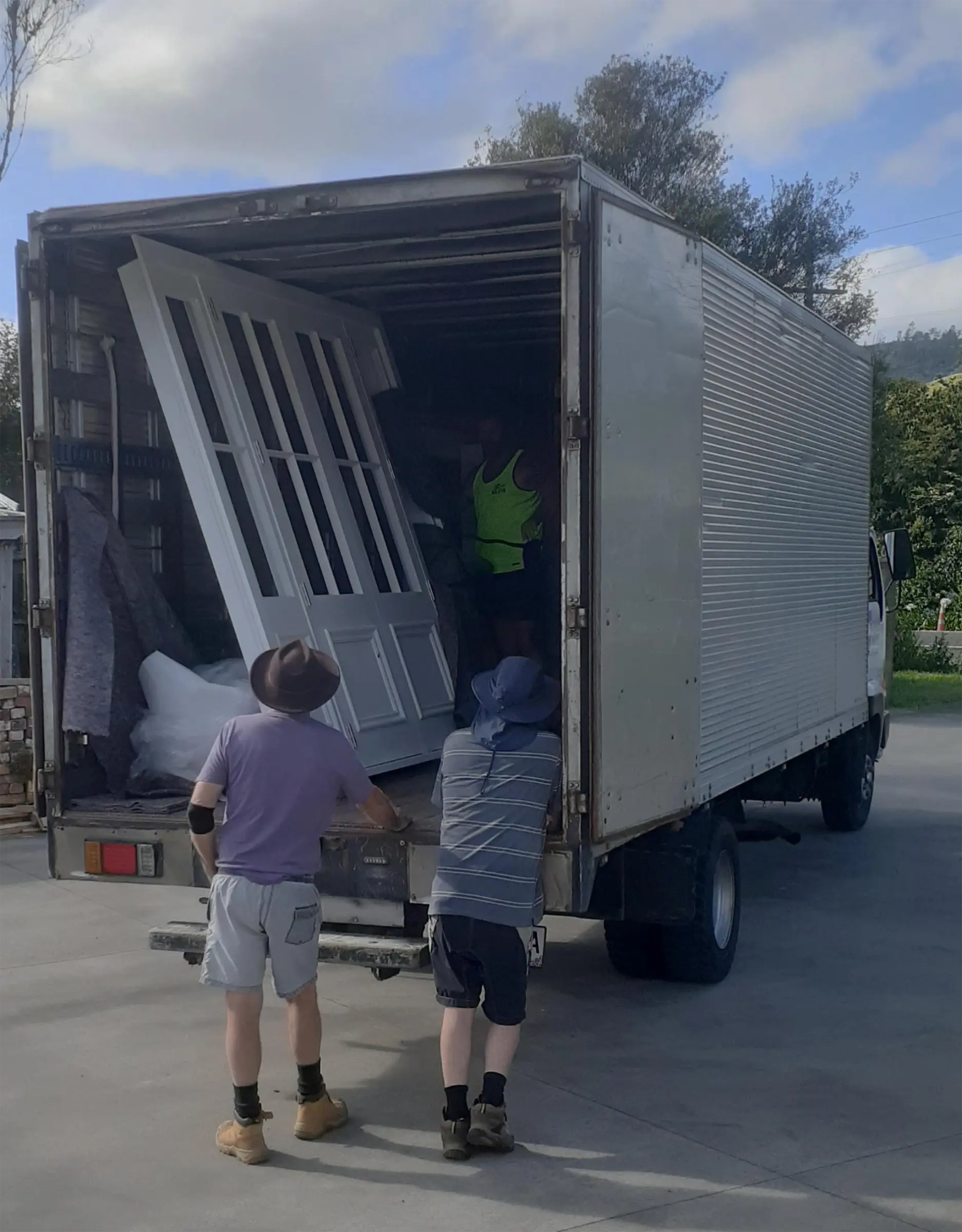 Delivery truck with doors